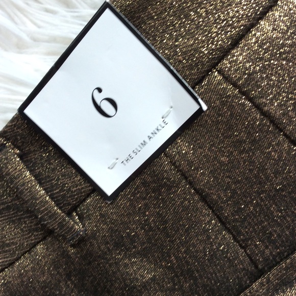NWT WHBM Metallic Slim Ankle Pant - Picture 6 of 9